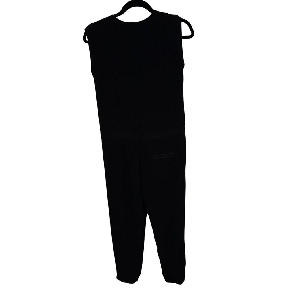 J. Crew Black Sleeveless Asymmetrical Zipp‎ Cap Sleeve Jumpsuit Pantsuit Size 0
